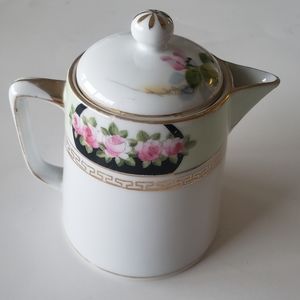 Antique Nippon Syrup Jug Hand Painted Pitcher Creamer Noritake Japan Mini 4"